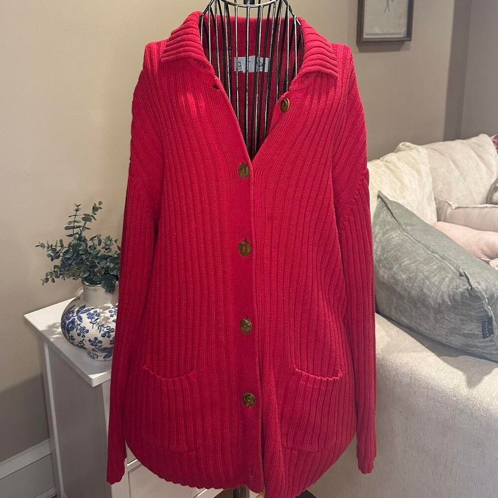 American-vintage Men's Red Cardigan